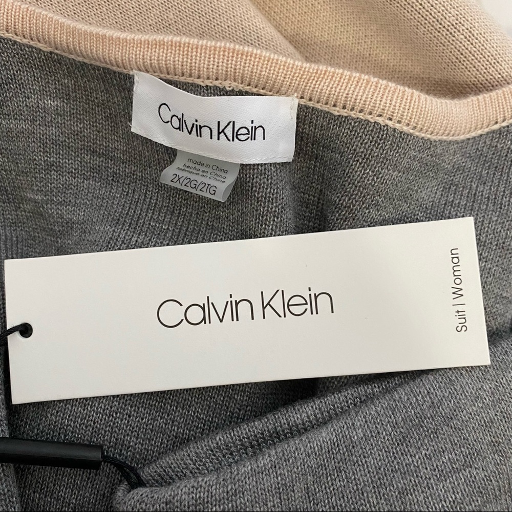 Calvin Klein Open Front Dster Cardigan in Pink and Gray Plus Size 2X NWT - Picture 9 of 10